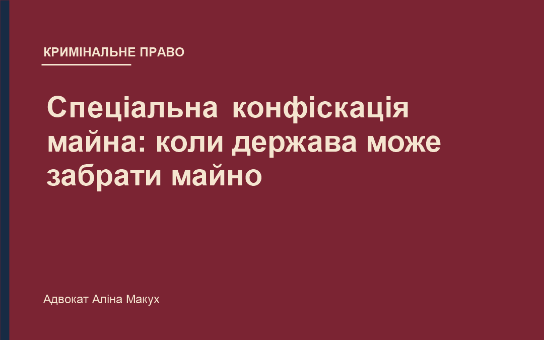 Спеціальна конфіскація майна: коли держава може забрати майно